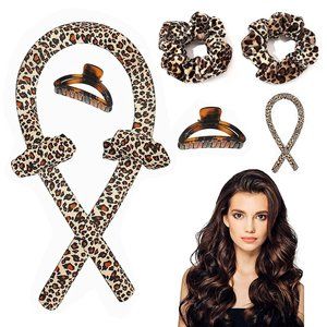 NEW Heatless Hair Curlers For Long Hair, No Heat Silk Curls Headband BLACK NWT